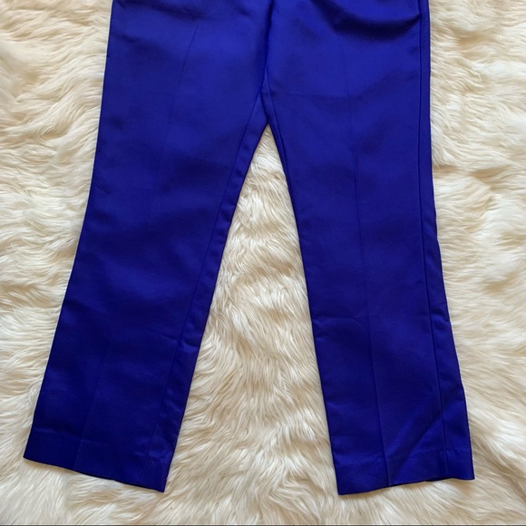 New! SCANLAN THEODORE Slim Bootcut Croppwd Royal Blue Pants - Picture 8 of 11